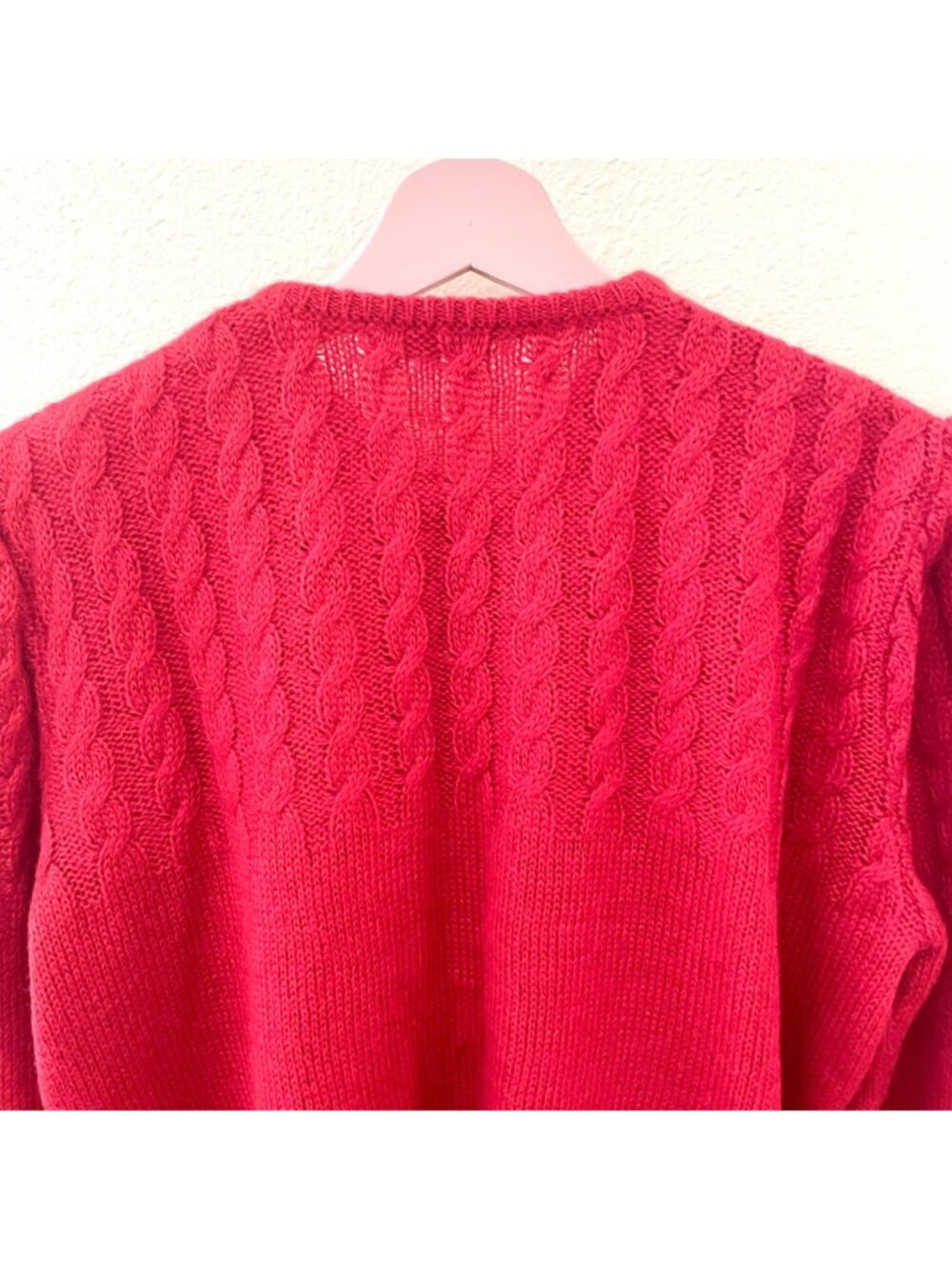 Rodier Paris Vintage Red Cardigan Size M Wool Blend - Picture 8 of 8